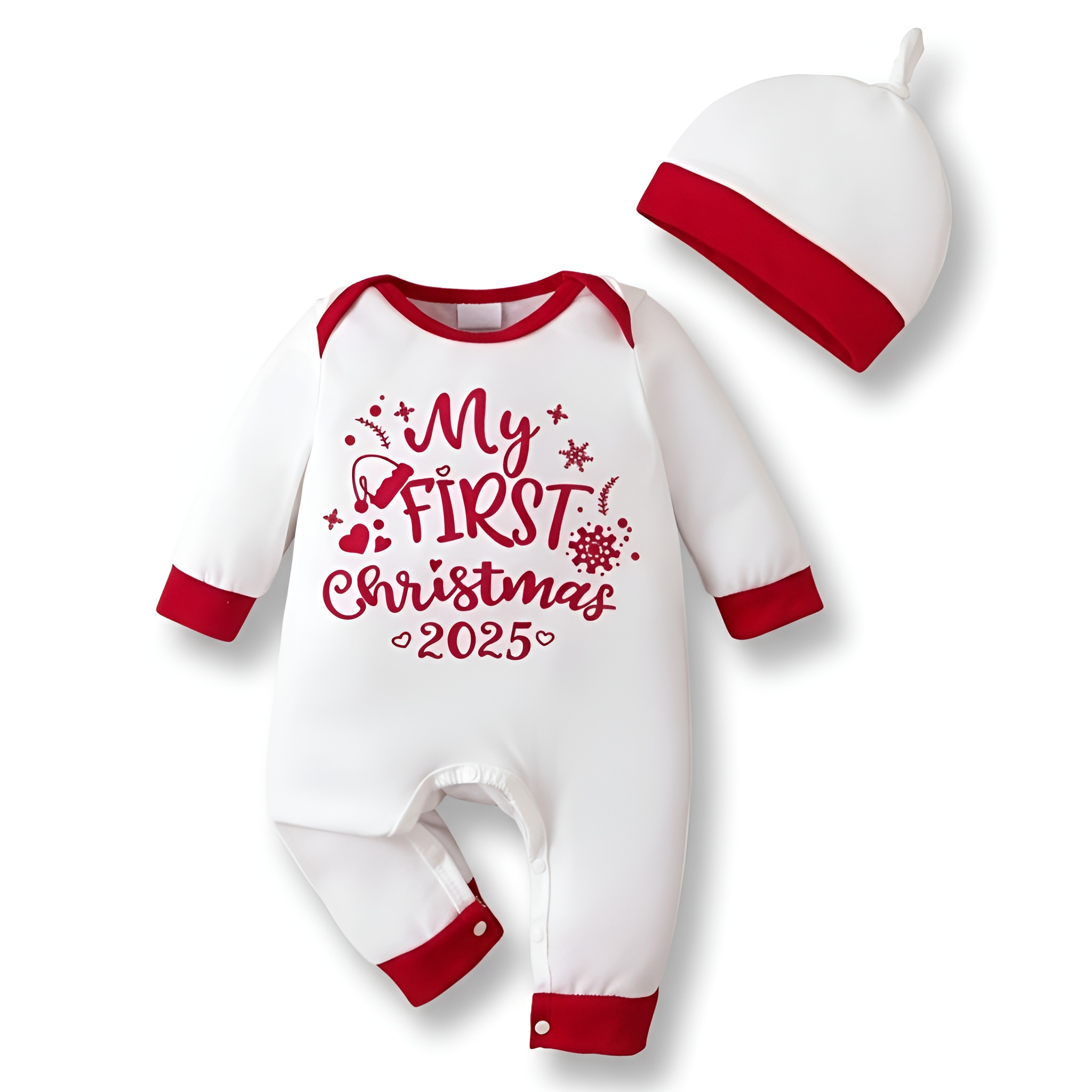 My First Christmas Printed Christmas Outfit