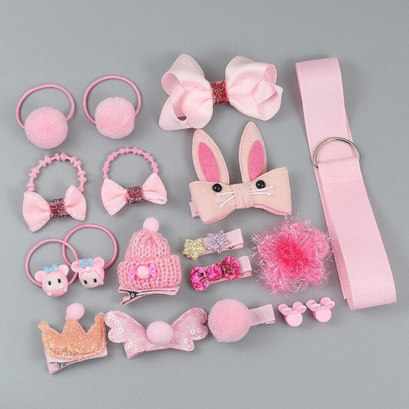 Girl Hair Clip Set Accessories 18 Pieces-Children Cloth Shop