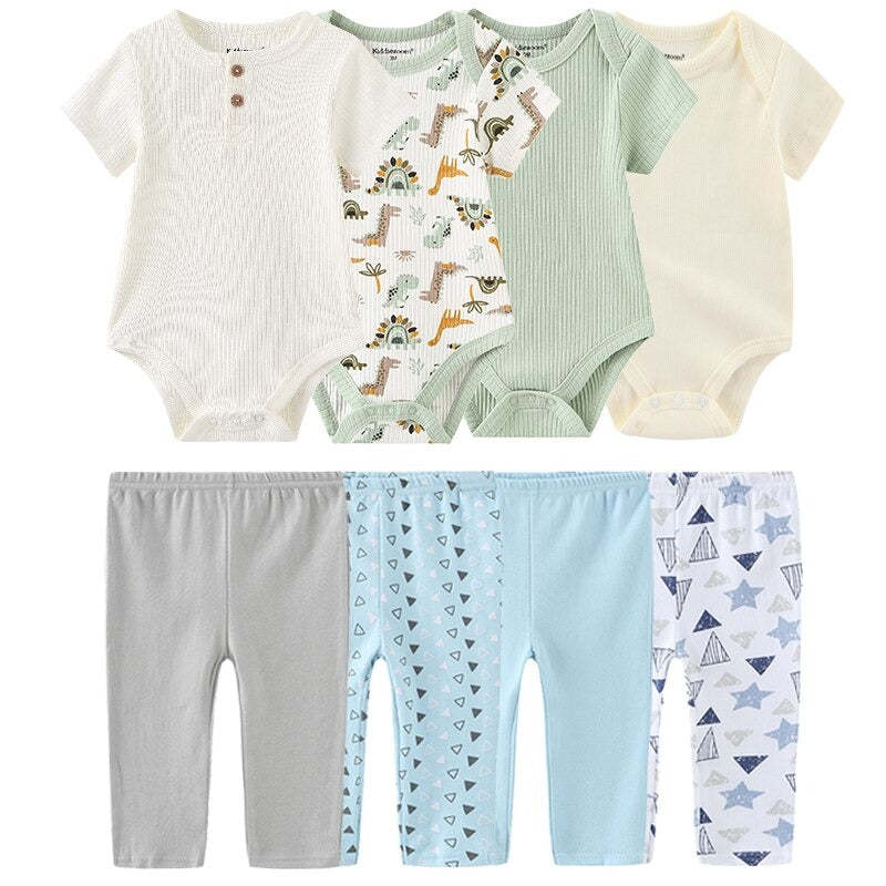 Casual Stripes Pure Cotton Toddler Outfits-Children Cloth Shop