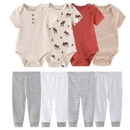 Casual Stripes Pure Cotton Toddler Outfits-Children Cloth Shop