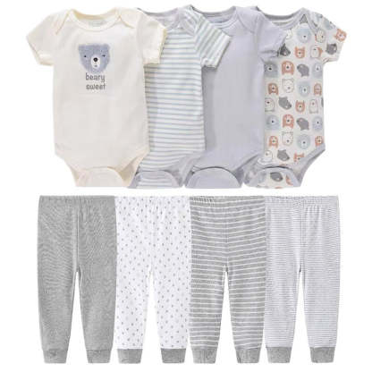 Pure Cotton Casual Stripes Toddler Outfit Set-Children Cloth Shop