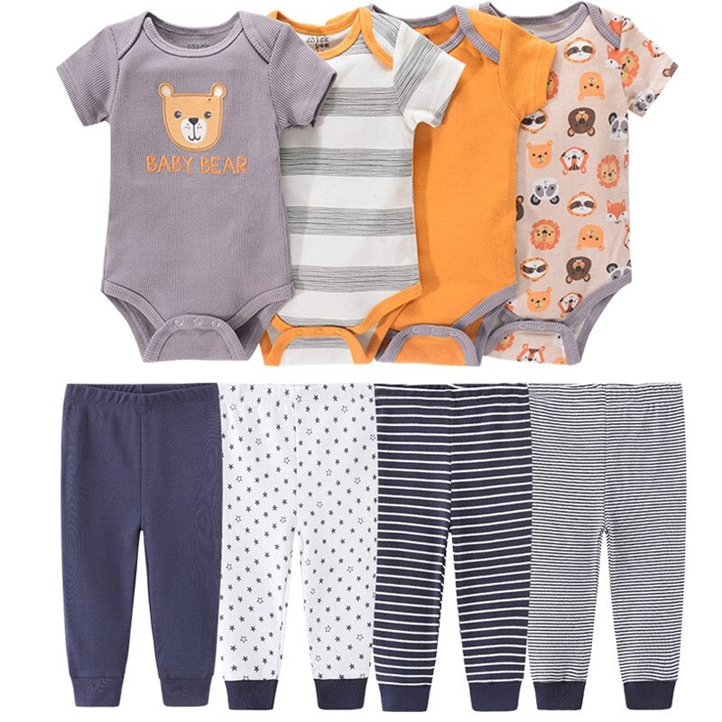 Pure Cotton Casual Stripes Toddler Outfit Set-Children Cloth Shop