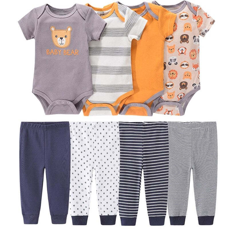 Pure Cotton Casual Stripes Toddler Outfit Set-Children Cloth Shop