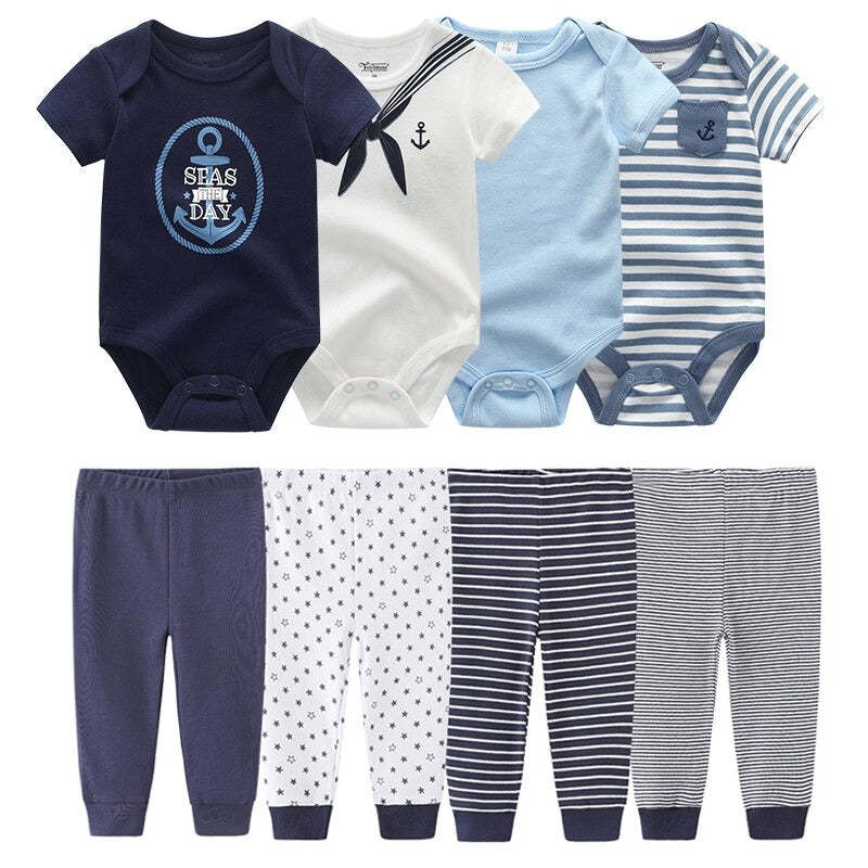 Pure Cotton Casual Stripes Toddler Outfit Set-Children Cloth Shop