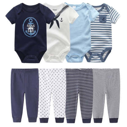 Pure Cotton Casual Stripes Toddler Outfit Set-Children Cloth Shop