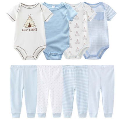Pure Cotton Casual Stripes Toddler Outfit Set-Children Cloth Shop