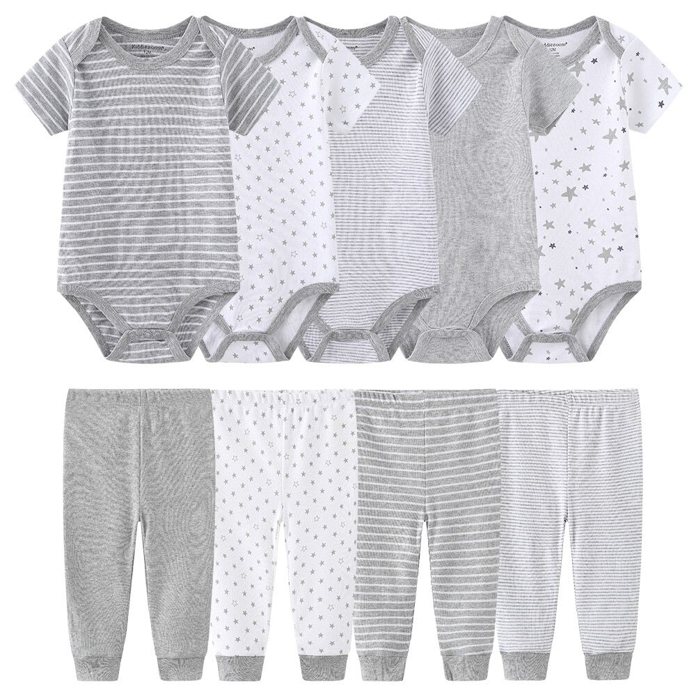 Casual Stripes Pure Cotton Toddler Outfits-Children Cloth Shop