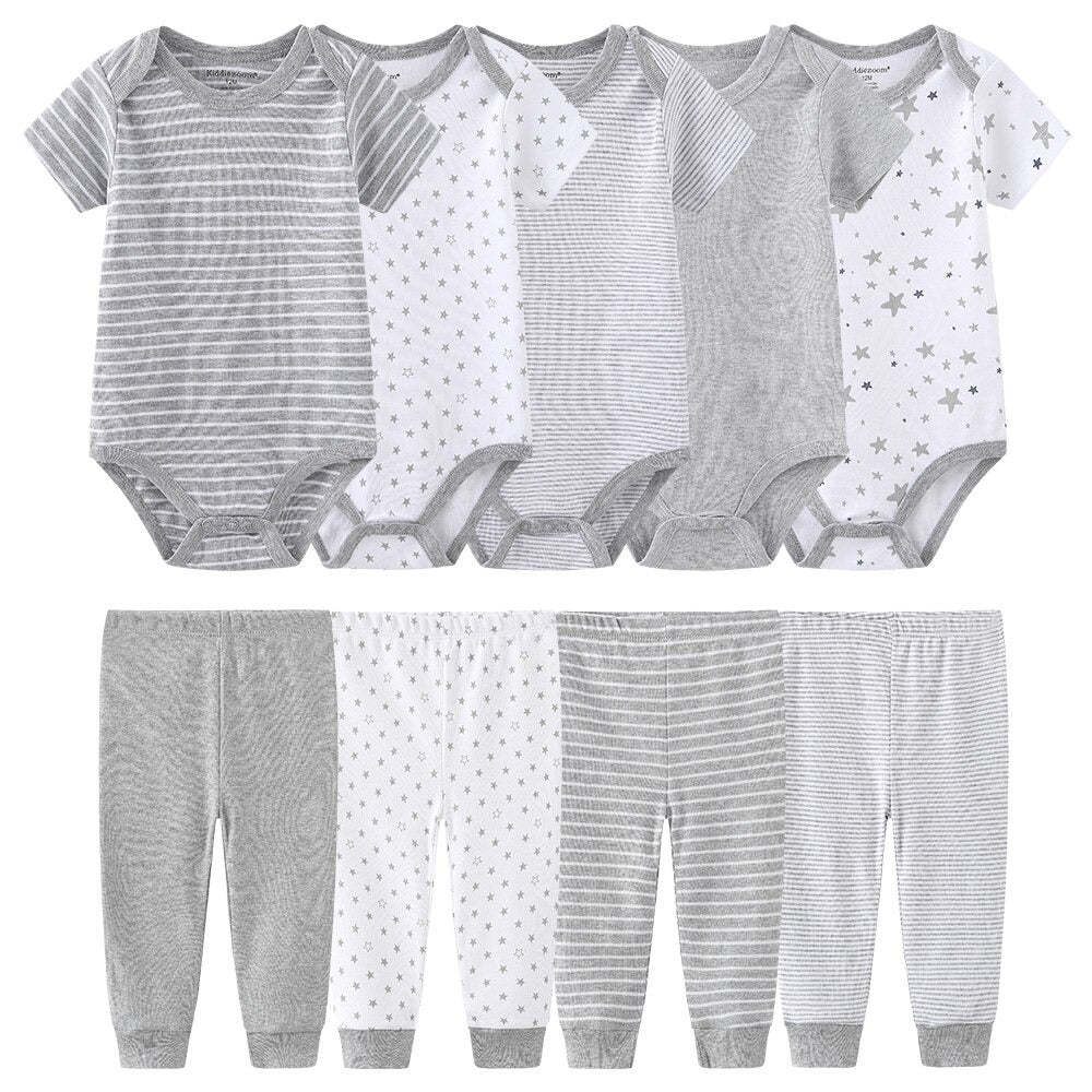 Casual Stripes Pure Cotton Toddler Outfits-Children Cloth Shop