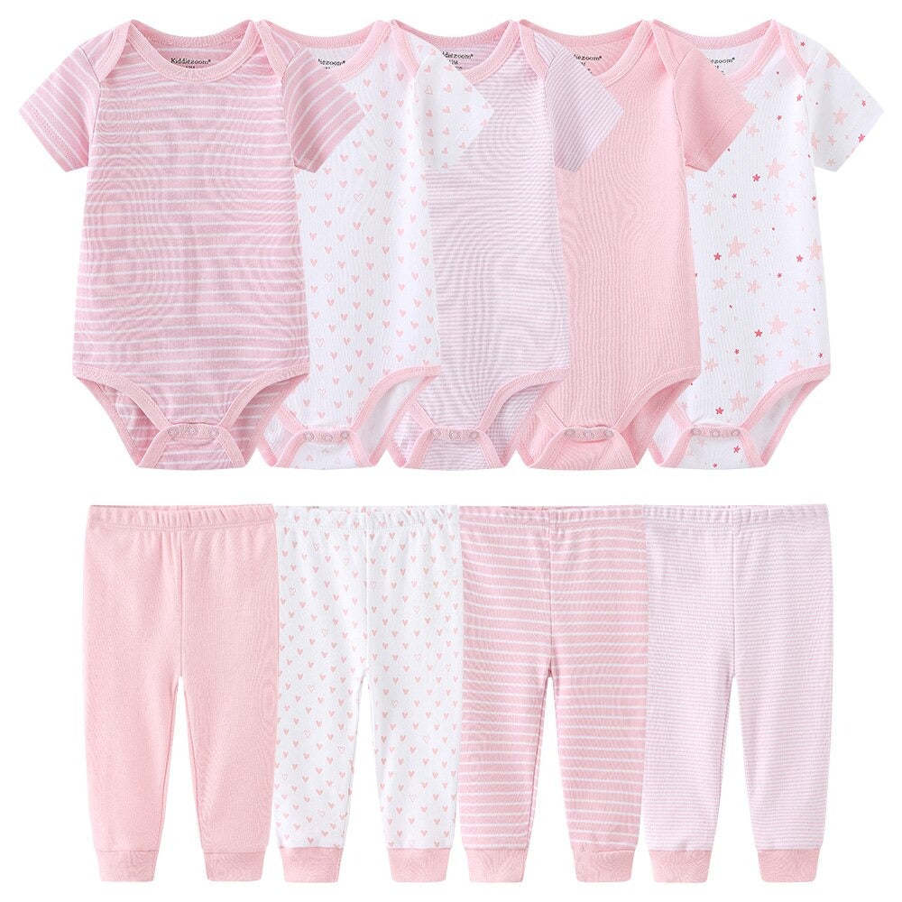 Casual Stripes Pure Cotton Toddler Outfits-Children Cloth Shop