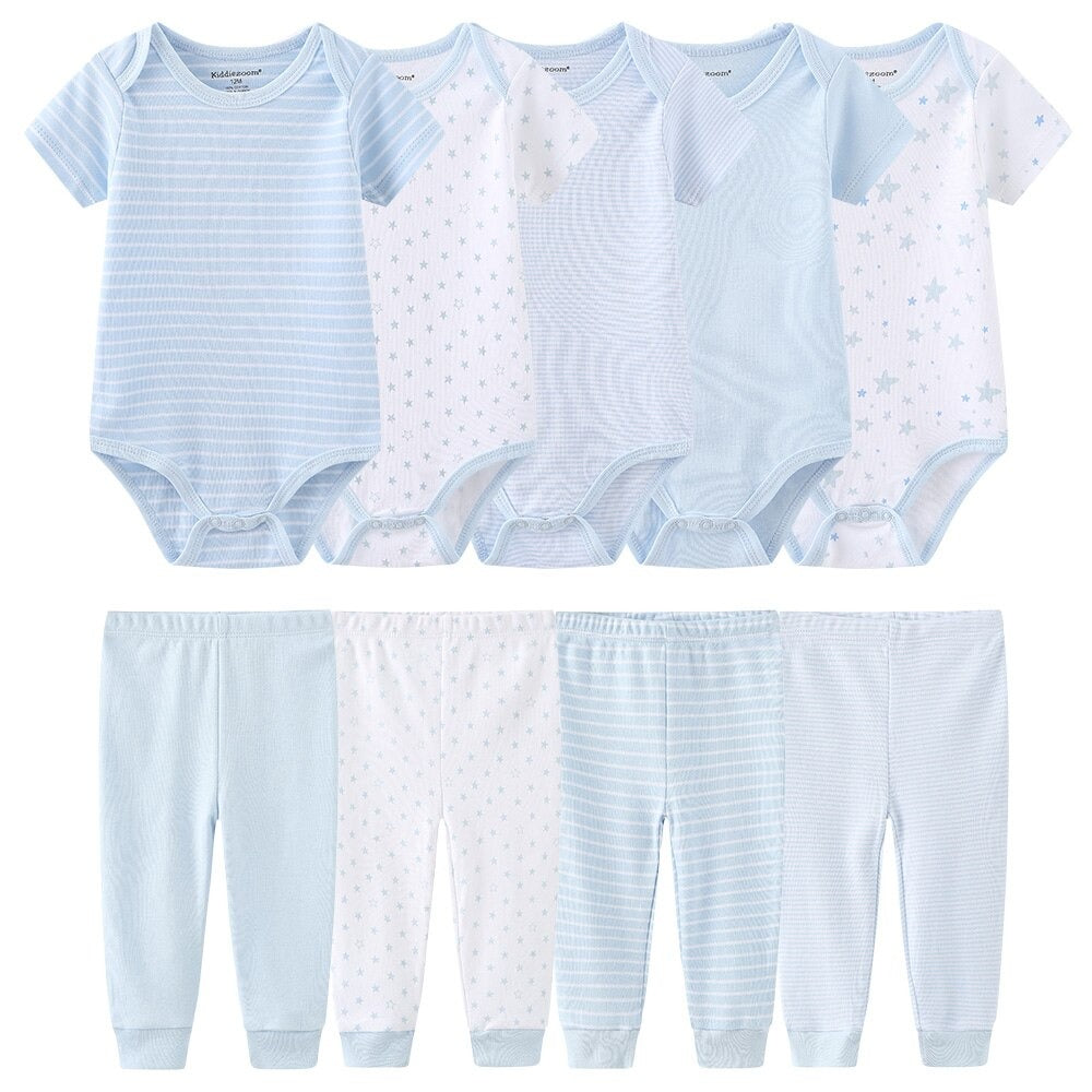 Casual Stripes Pure Cotton Toddler Outfits-Children Cloth Shop