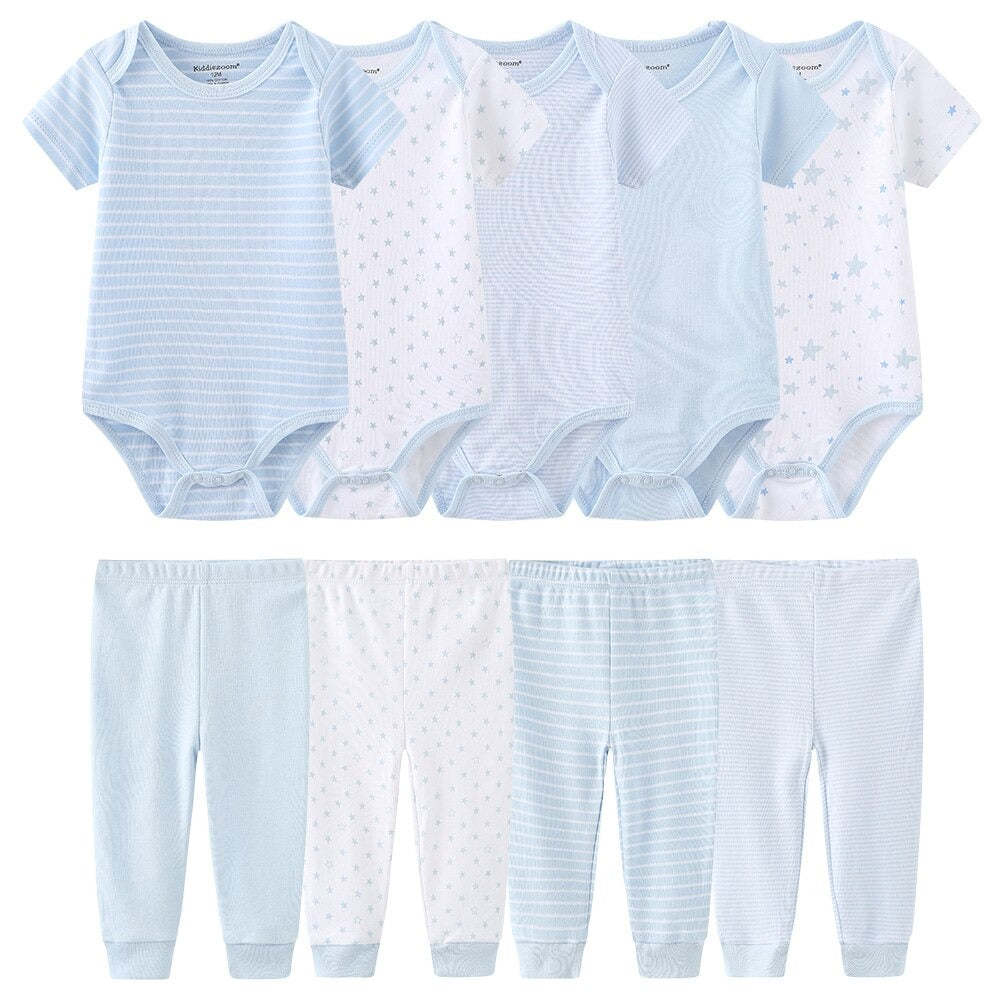 Casual Stripes Pure Cotton Toddler Outfits-Children Cloth Shop