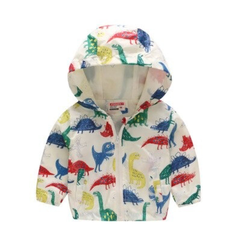 Dino Print Coat For Girls-Children Cloth Shop