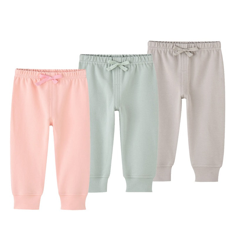 3Pcs Elastic Waist Toddler Solid Color Pants-Children Cloth Shop