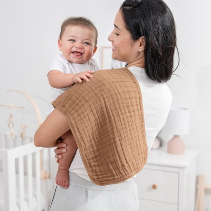 Pack Of 10 Muslin Burp Cloths Large 6 Layer Ultra Absorbent Cotton For Baby