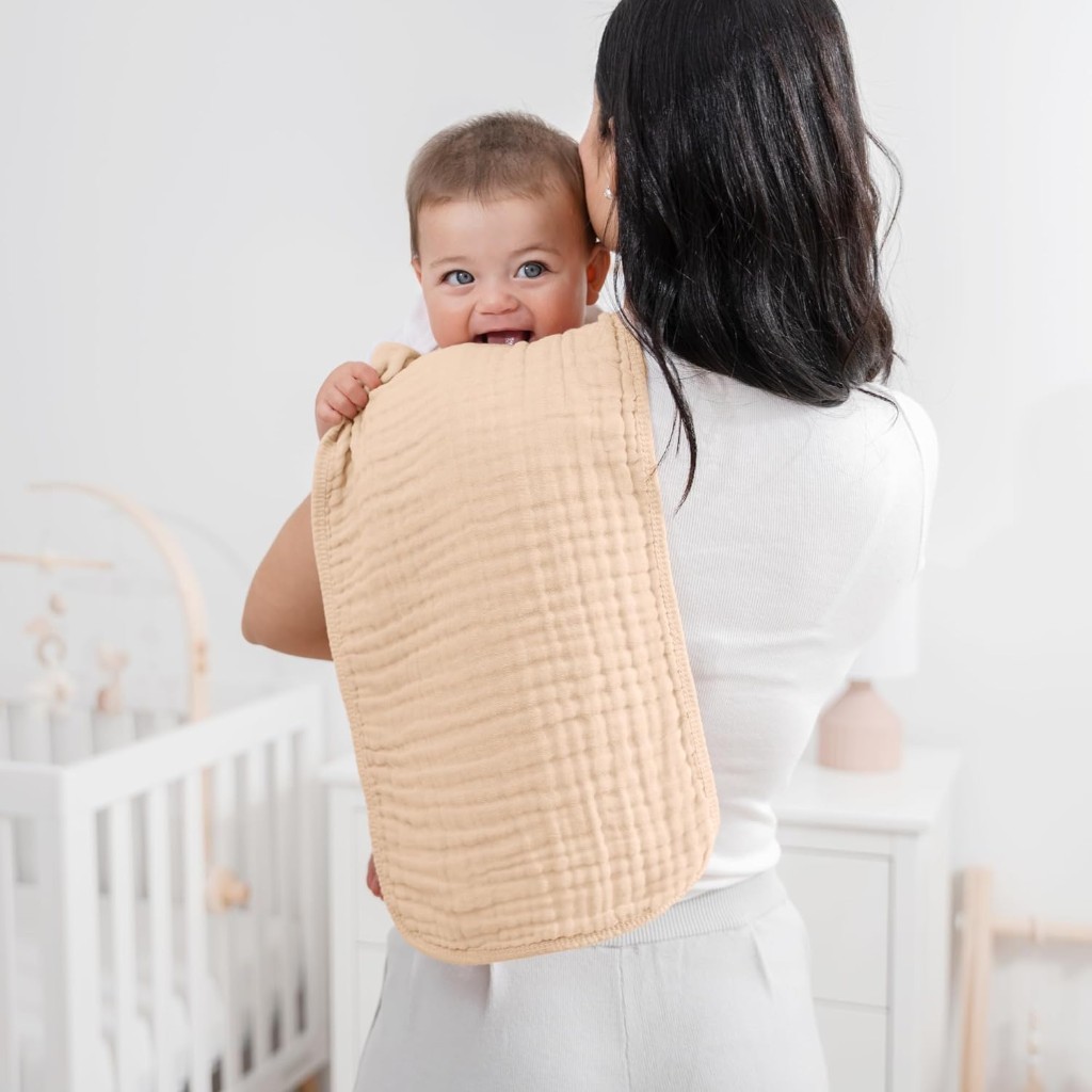 Pack Of 10 Muslin Burp Cloths Large 6 Layer Ultra Absorbent Cotton For Baby
