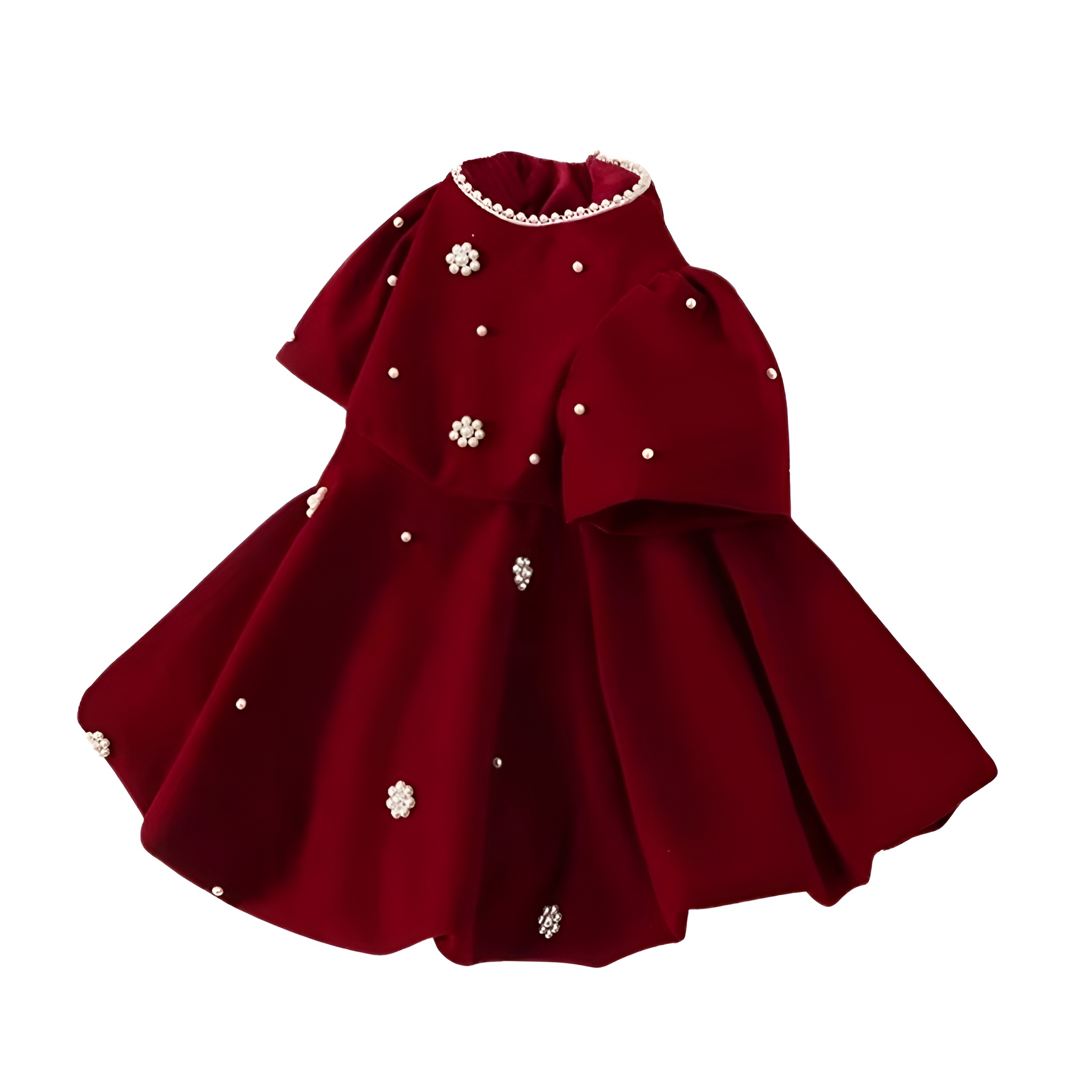 Pearl Embellished Princess Dress For Girls