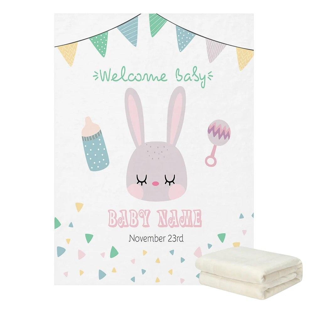 Personalized Animal Illustration Blanket-Children Cloth Shop