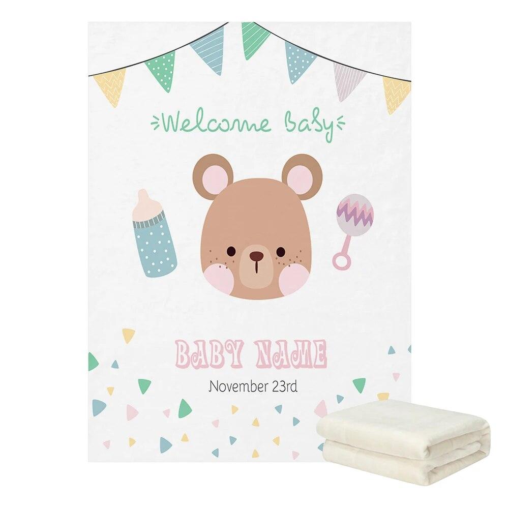 Personalized Animal Illustration Blanket-Children Cloth Shop