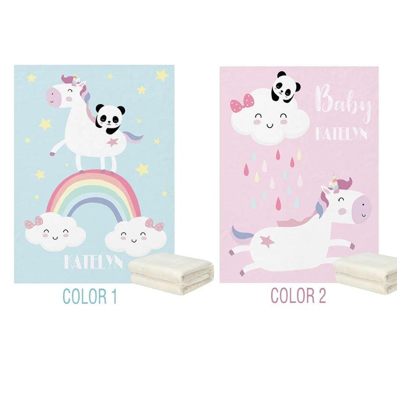 Personalized Unicorn Panda Blanket-Children Cloth Shop