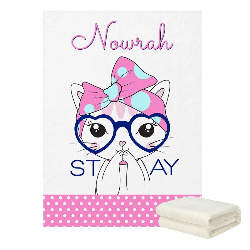 Cat Fleece Blanket – Personalized Coral Throw for Pampered Pets-Children Cloth Shop