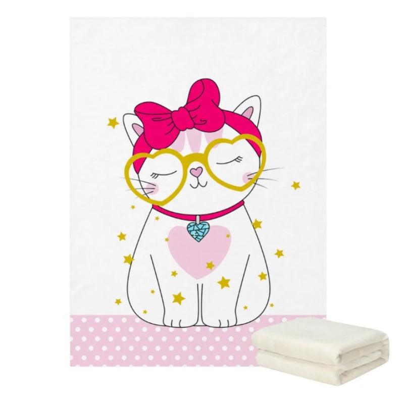 Cat Fleece Blanket – Personalized Coral Throw for Pampered Pets-Children Cloth Shop