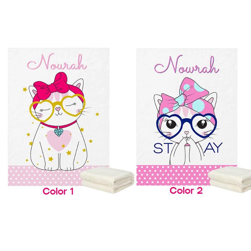 Cat Fleece Blanket – Personalized Coral Throw for Pampered Pets-Children Cloth Shop