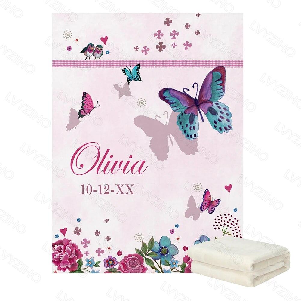 Custom Dinosaur Butterfly Blanket-Children Cloth Shop