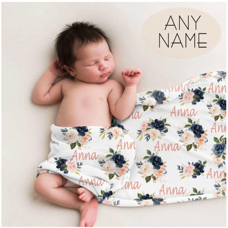 Personalized Floral Design Blanket-Children Cloth Shop