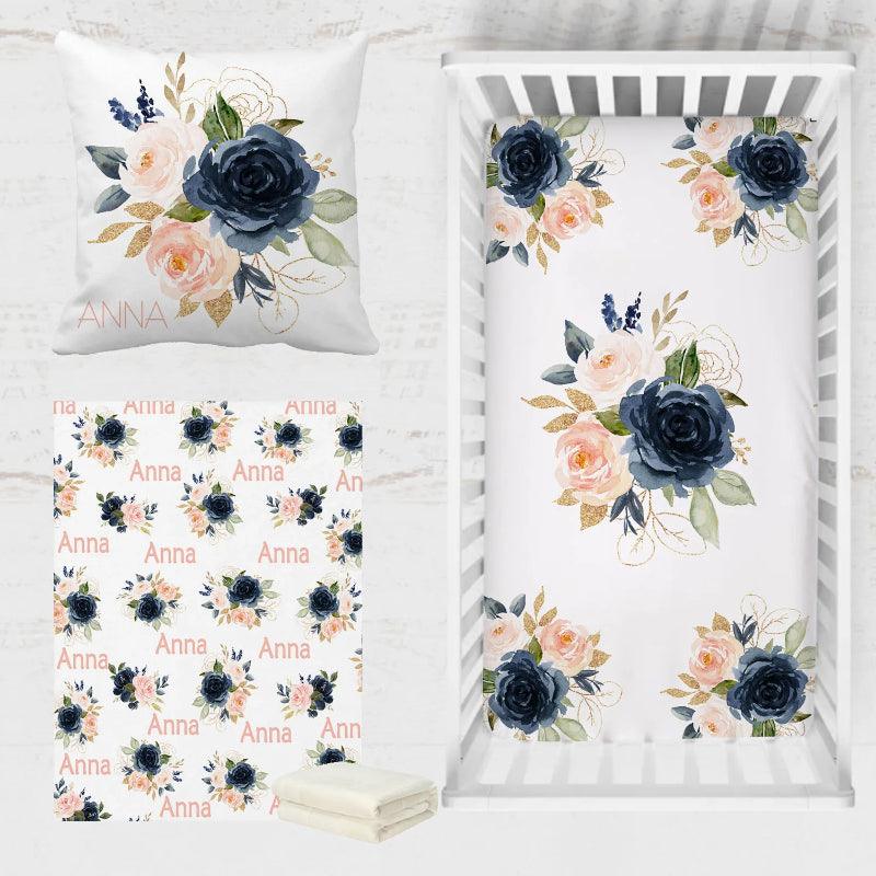 Personalized Floral Design Blanket-Children Cloth Shop