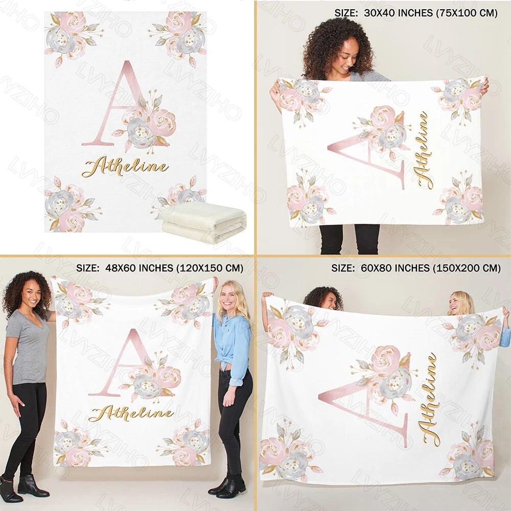 Custom Floral Name Blanket-Children Cloth Shop