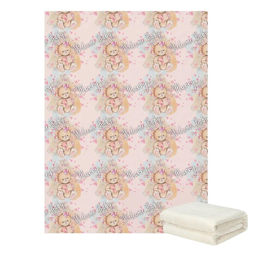 Bear Name Baby Blanket-Children Cloth Shop