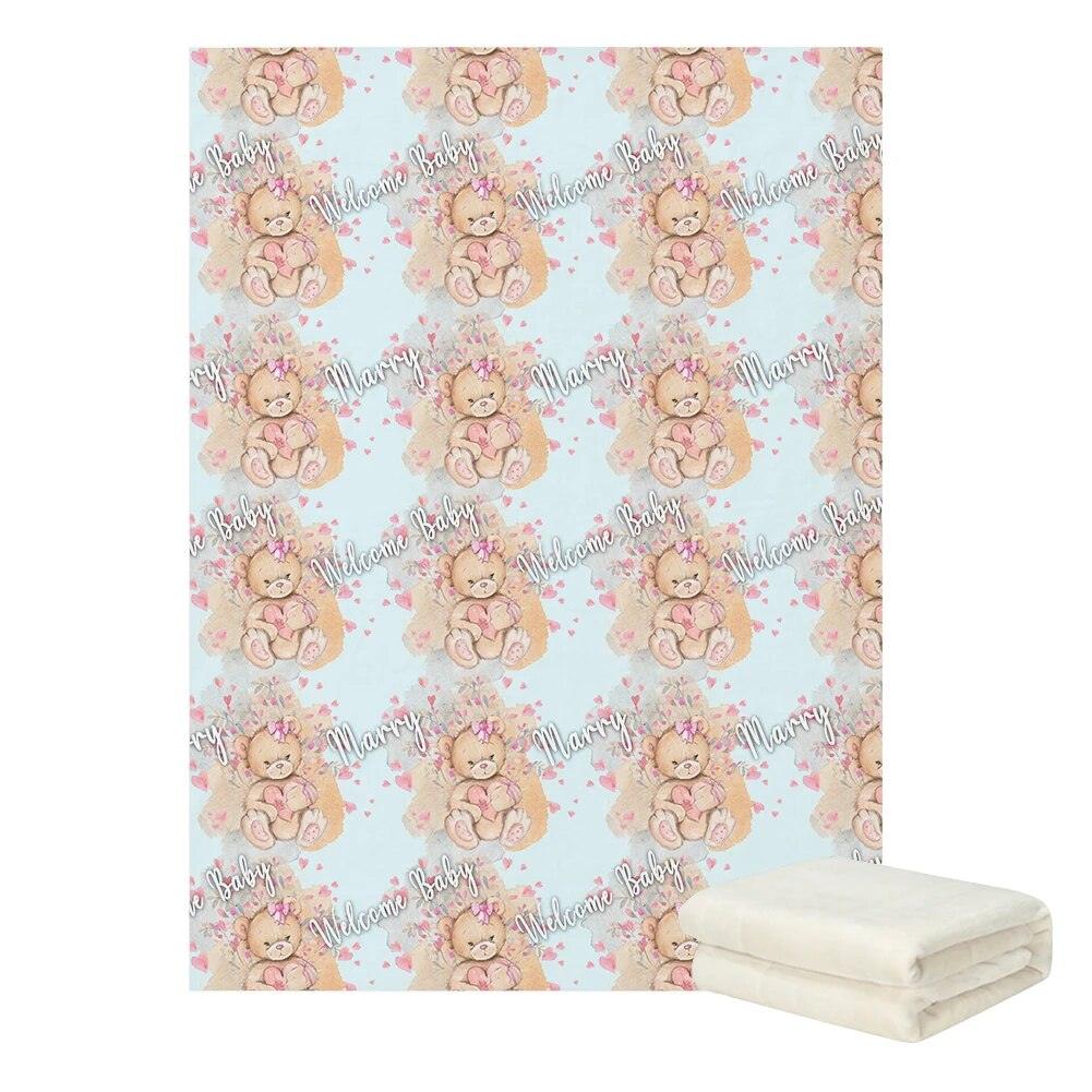 Bear Name Baby Blanket-Children Cloth Shop