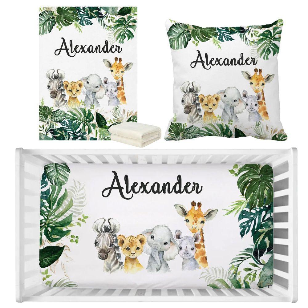 Personalized Jungle Animals Bedding-Children Cloth Shop