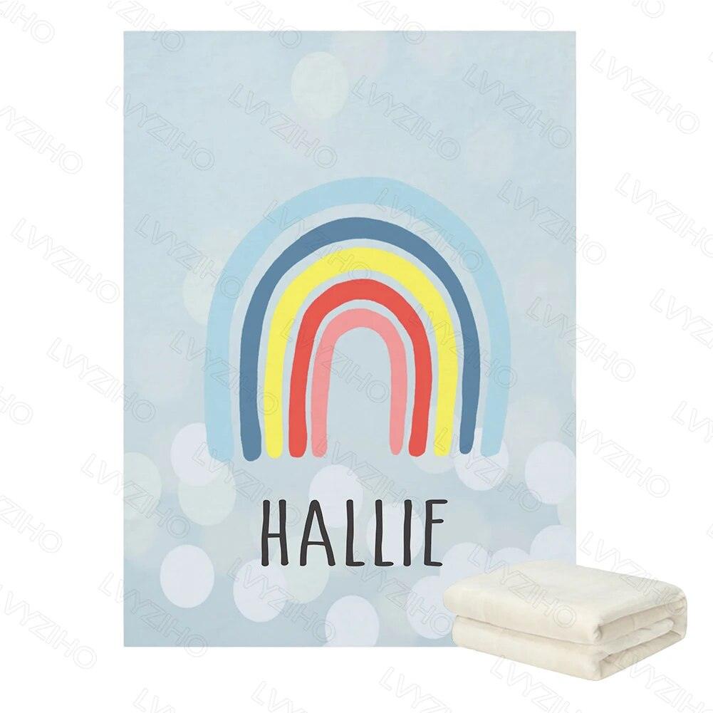 Personalized Llama Rainbow Blanket-Children Cloth Shop