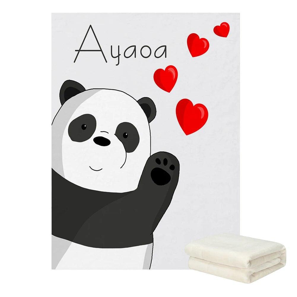 Playful Panda Name Blanket-Children Cloth Shop