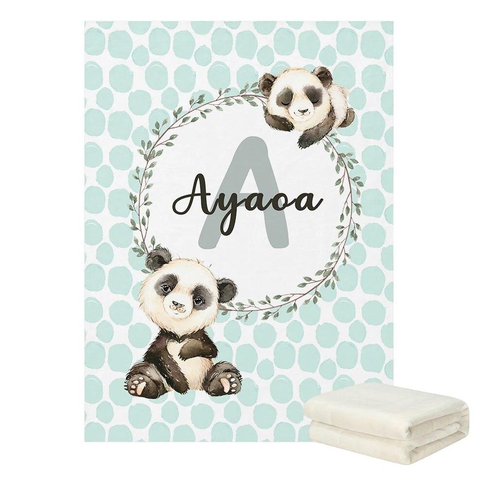 Playful Panda Name Blanket-Children Cloth Shop