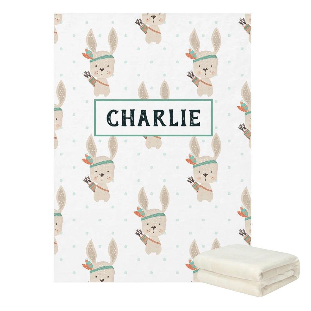 Personalized Rabbit Bear Blanket-Children Cloth Shop