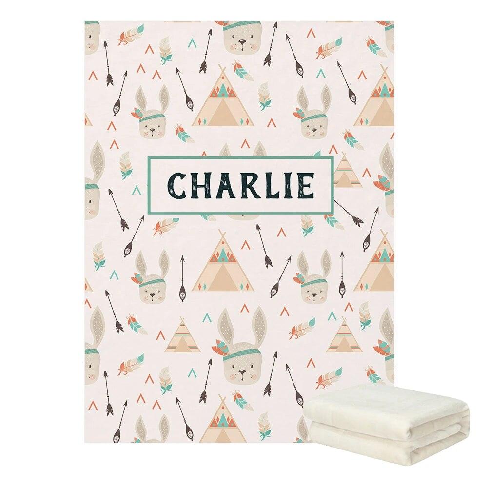 Personalized Rabbit Bear Blanket-Children Cloth Shop