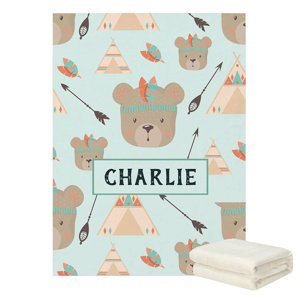 Personalized Rabbit Bear Blanket-Children Cloth Shop