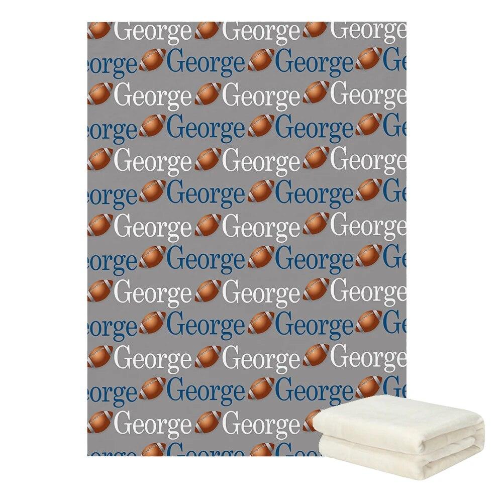 Personalized Soccer Blanket – Custom Baby Gift with Name-Children Cloth Shop