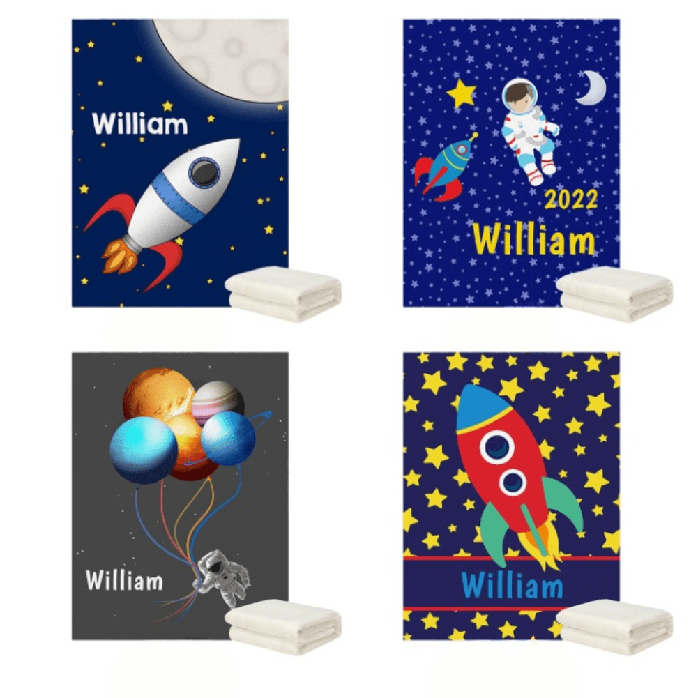 Custom Rocket Space Blanket-Children Cloth Shop