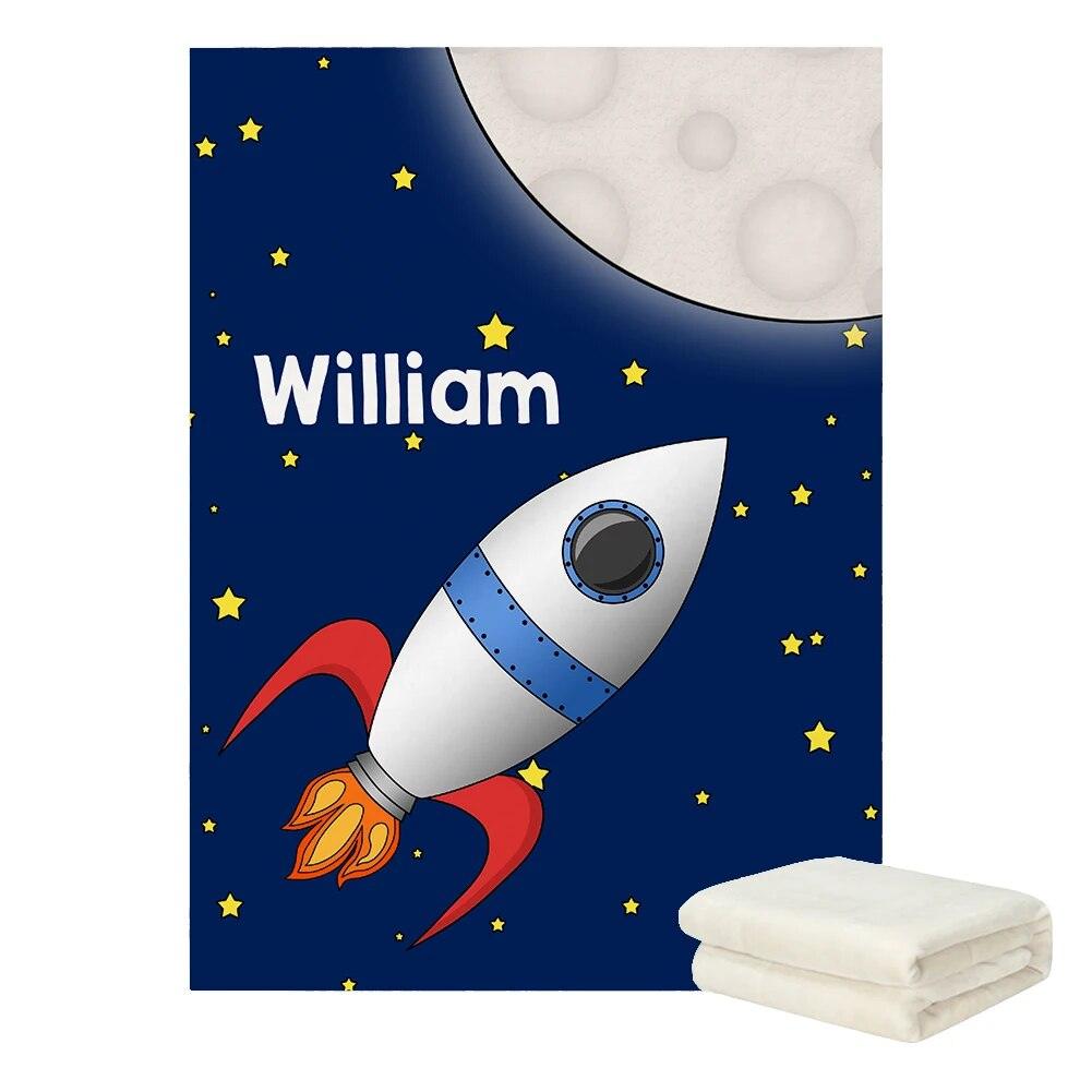 Custom Rocket Space Blanket-Children Cloth Shop