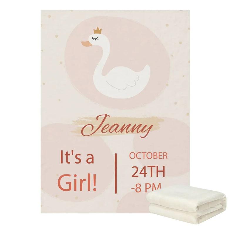 Personalized Swan Graphic Blanket-Children Cloth Shop