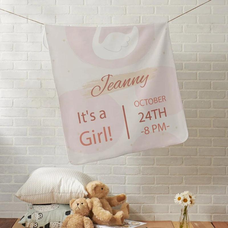 Personalized Swan Graphic Blanket-Children Cloth Shop