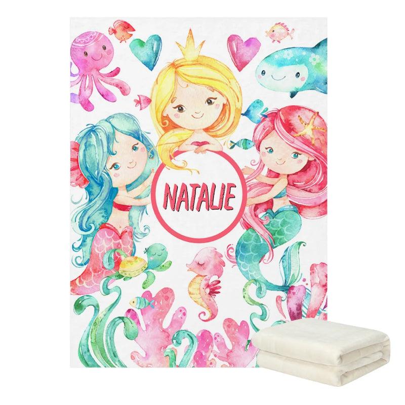 Underwater Baby Blanket – Personalized Sea Life Fleece for Kids-Children Cloth Shop