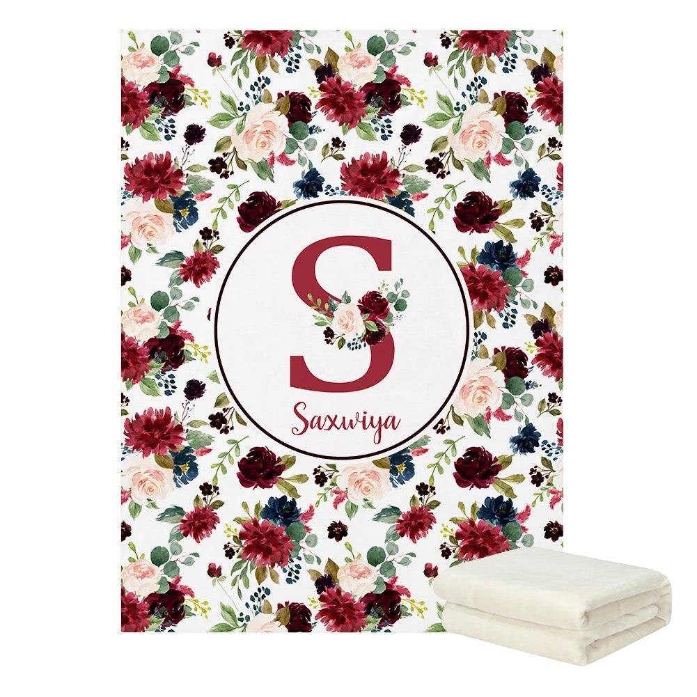Personalized Watercolor Floral Bedding Set-Children Cloth Shop