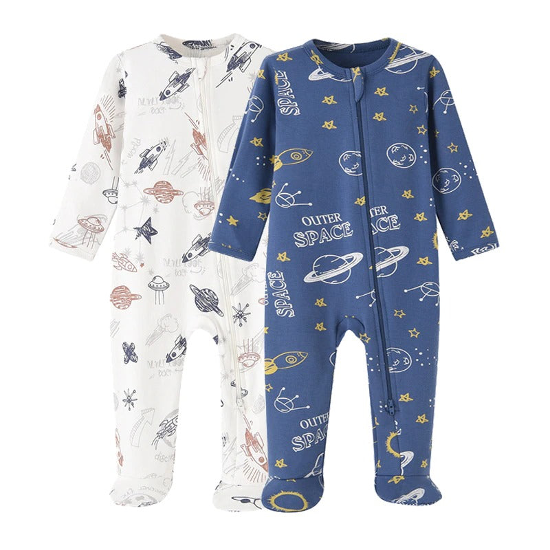 0-12 Months Baby Boy Zippered Romper-Children Cloth Shop