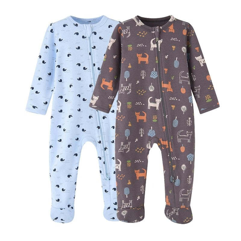 0-12 Months Baby Boy Zippered Romper-Children Cloth Shop