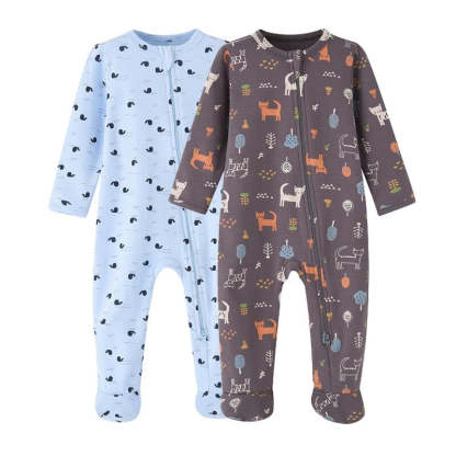 0-12 Months Baby Boy Zippered Romper-Children Cloth Shop