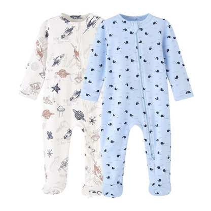 0-12 Months Baby Boy Zippered Romper-Children Cloth Shop